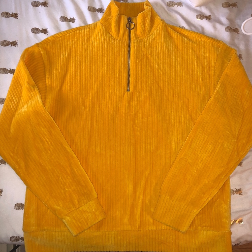 Mustard Yellow Plush Sweater